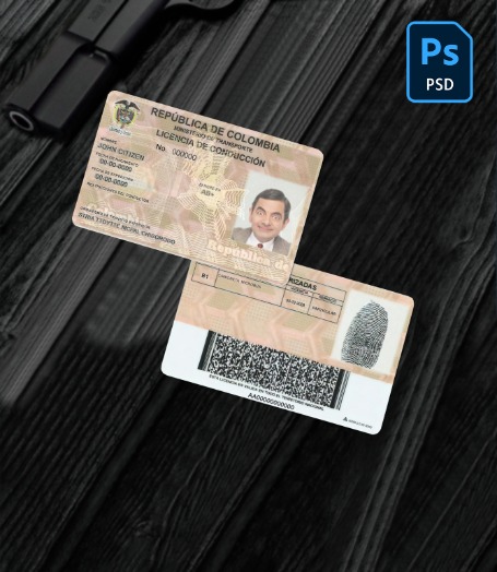 Colombia driving license PSD